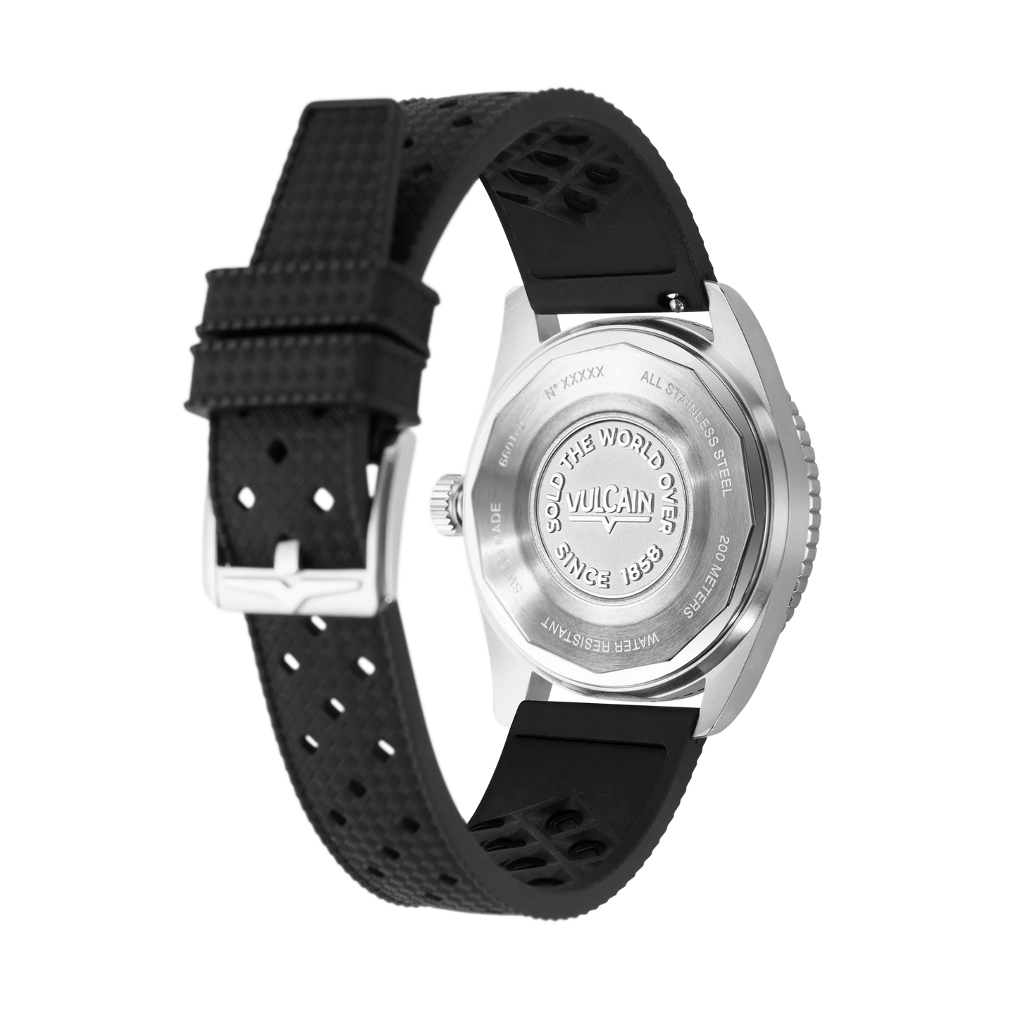 Vulcain Skindiver Nautique - Black with Khaki Brown Lum